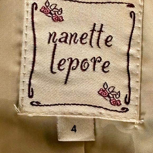 Nanette Lepore Vintage Cap Sleeve Jacket w Belt Sz 4 + Pebbled 🍊Bag w Gold Chain - Picture 6 of 16